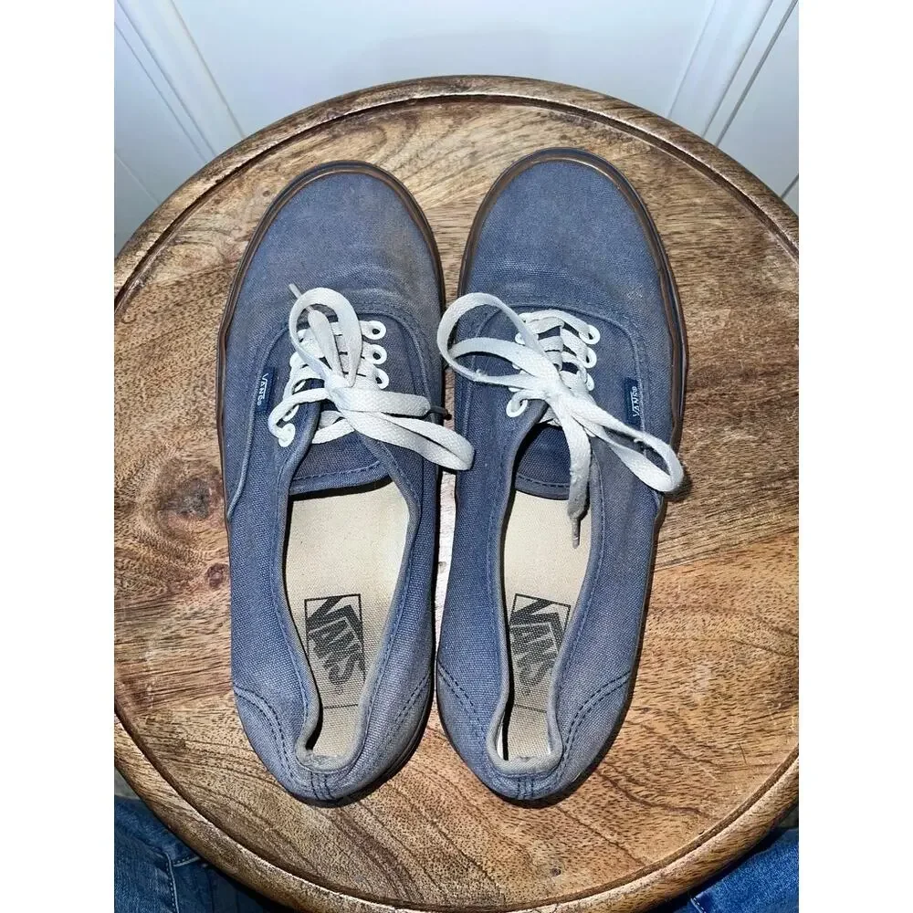 Vans‎ Men's Blue Denim Low Skater Sneakers Size 10 Casual Shoes